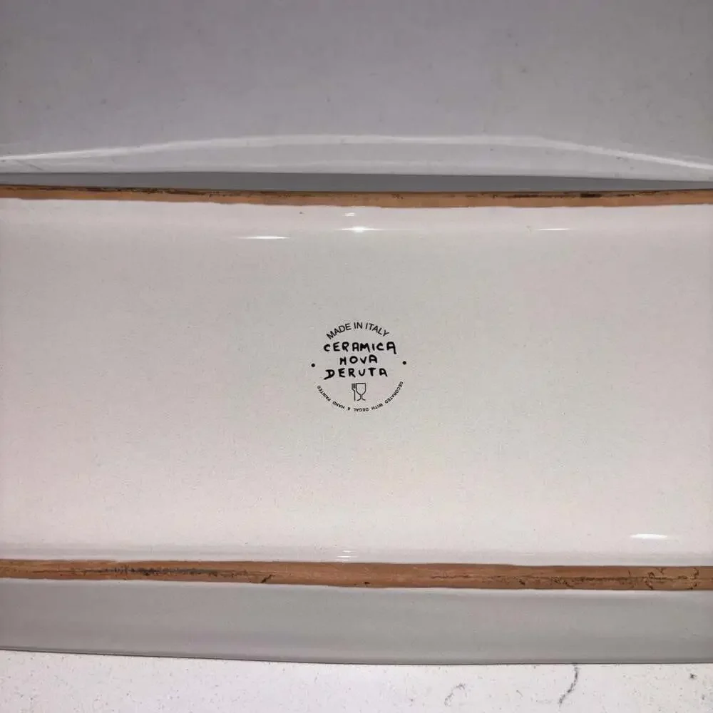 Ceramica Nova Deruta Italian Pottery Raffaellesco Dragon Rectangular Serving Tra